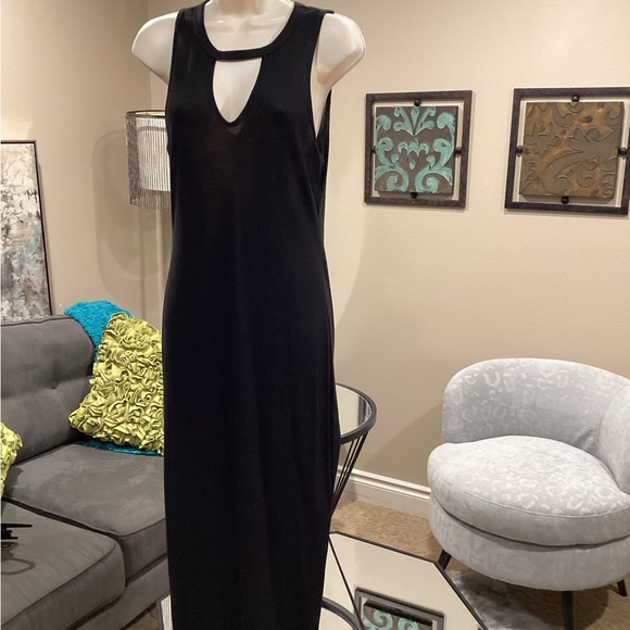 Acemi Black Ribbed Jersey Maxi Dress - Picture 1 of 6